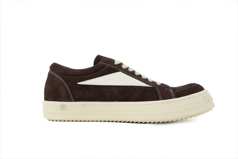 【DA7ET】小三角咖啡 里克•欧文斯低帮休闲鞋 Rick Owens Hollywood Vintage Low 'Mahogany Milk'