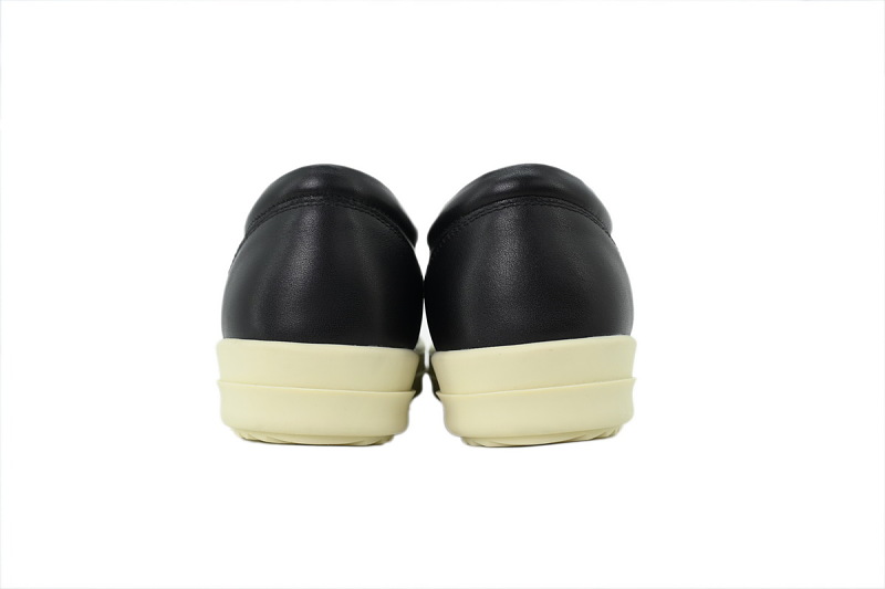 【DA7ET】黑色 里克•欧文斯低帮休闲鞋 Rick Owens Leather Low Top 'Black Fashion'