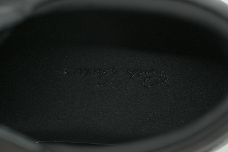【DA7ET】黑色 里克•欧文斯低帮休闲鞋 Rick Owens Leather Low Top 'Black Fashion'