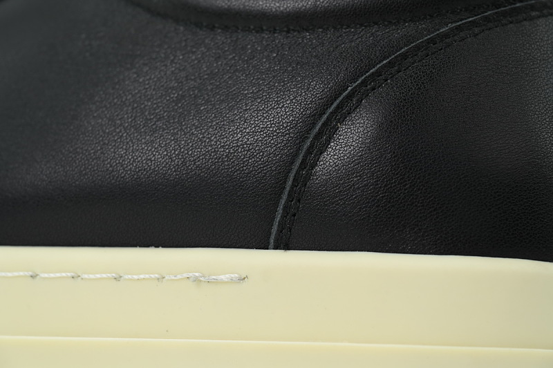 【DA7ET】黑色 里克•欧文斯低帮休闲鞋 Rick Owens Leather Low Top 'Black Fashion'