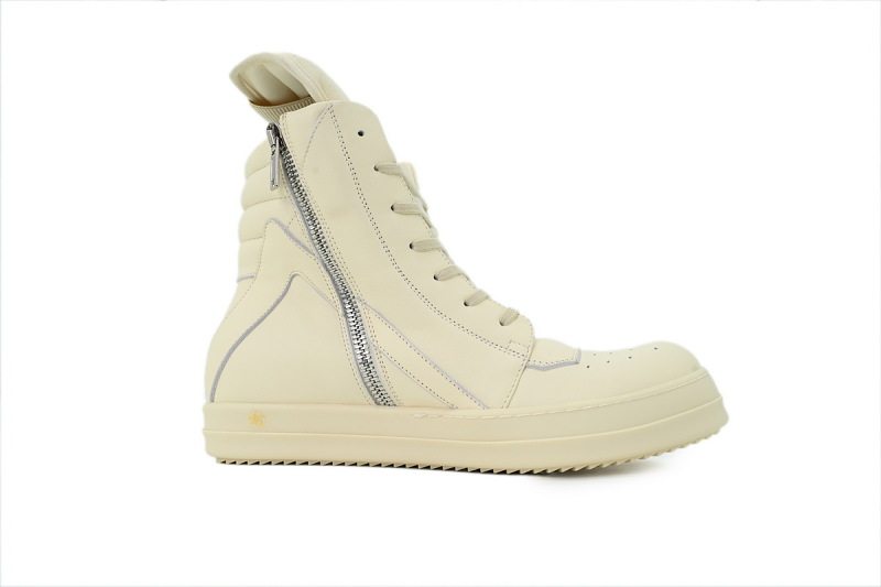 【EA5ET】倒三角全白 里克•欧文斯高帮休闲鞋 Rick Owens Wmns Strobe Geobasket 'Milk'