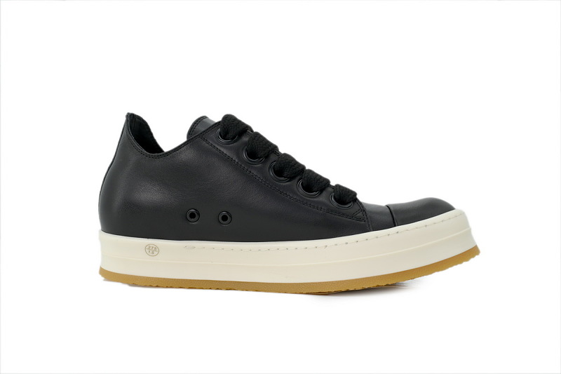 【EA5ET】西瓜头生胶底 里克•欧文斯低帮休闲鞋 Rick Owens Lpolvs Vintage Low 'Black Milk'
