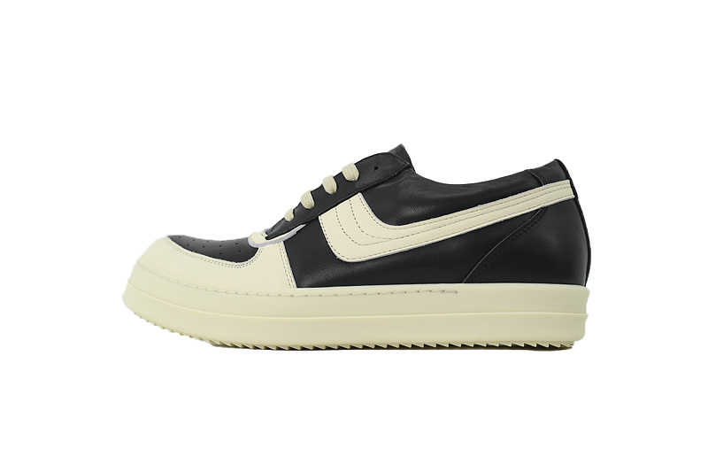 【DA7ET】倒三角低帮 里克•欧文斯低帮休闲鞋 Rick Owens Lpolvs Vintage Low 'Black Milk'