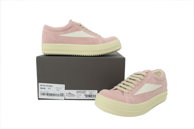 【DA7ET】小三角粉色 里克•欧文斯低帮休闲鞋 Rick Owens Lido DRKSHDW Vintage Low 'Dark Pink'