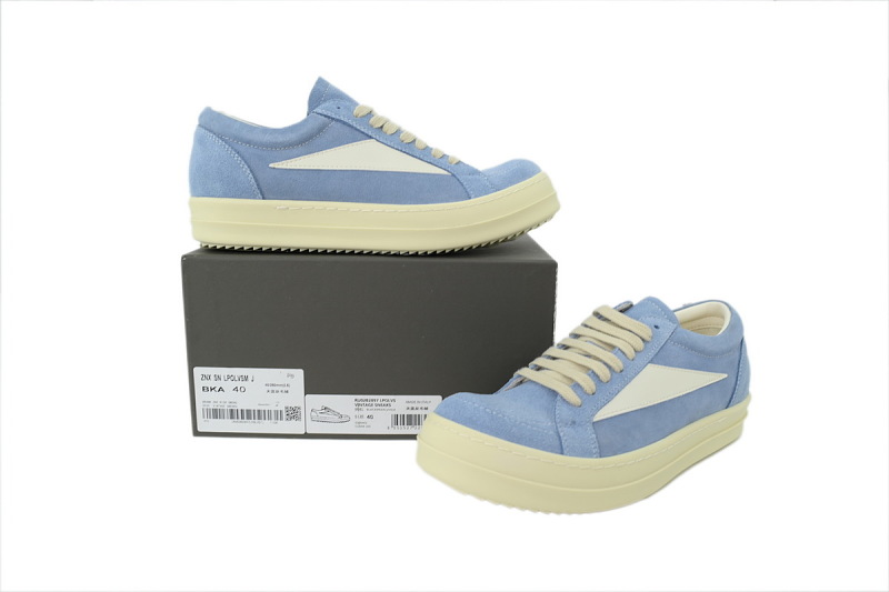 【DA7ET】小三角兰色 里克•欧文斯低帮休闲鞋 Rick Owens Hollywood Vintage Low 'Mouthwash Milk'