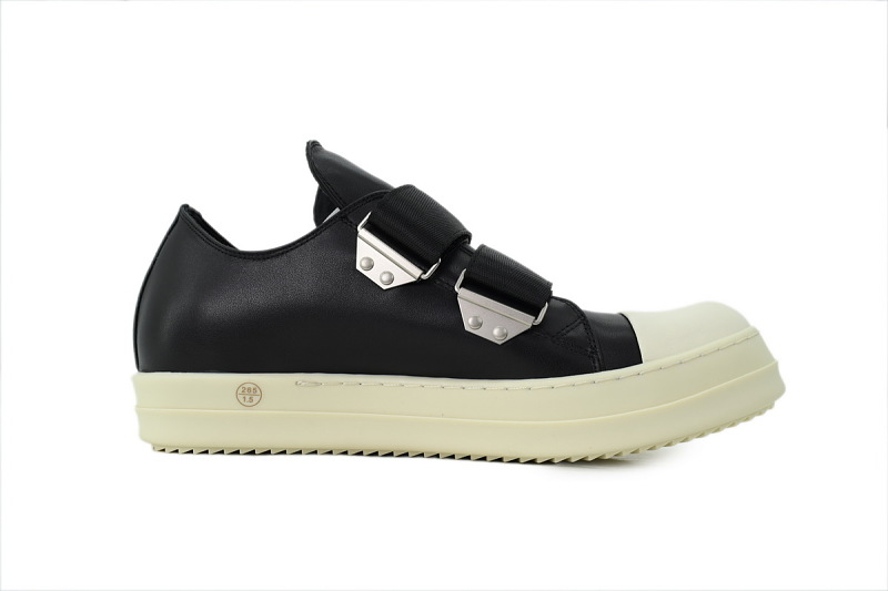 【EA5ET】黑色魔术贴 里克•欧文斯低帮休闲鞋 Rick Owens Extreme Low Sneaker 'Black'