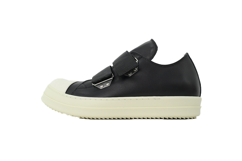 【EA5ET】黑色魔术贴 里克•欧文斯低帮休闲鞋 Rick Owens Extreme Low Sneaker 'Black'