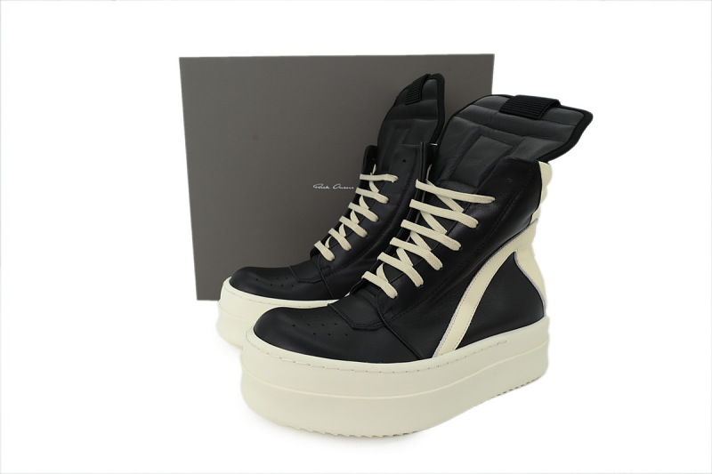 【EA5ET】倒三角厚底 里克•欧文斯高帮休闲鞋 Rick Owens Mega Bumper Sneaker 'Black Milk'