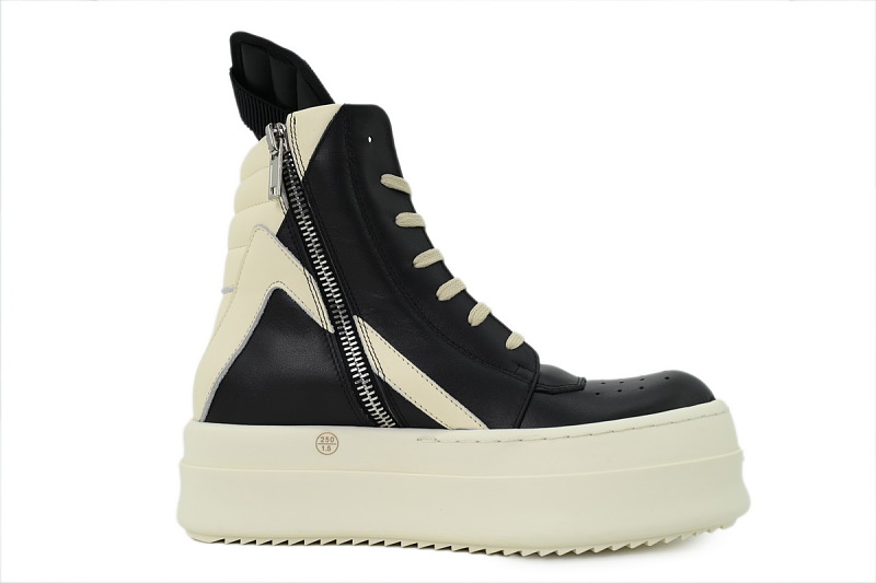 【EA5ET】倒三角厚底 里克•欧文斯高帮休闲鞋 Rick Owens Mega Bumper Sneaker 'Black Milk'