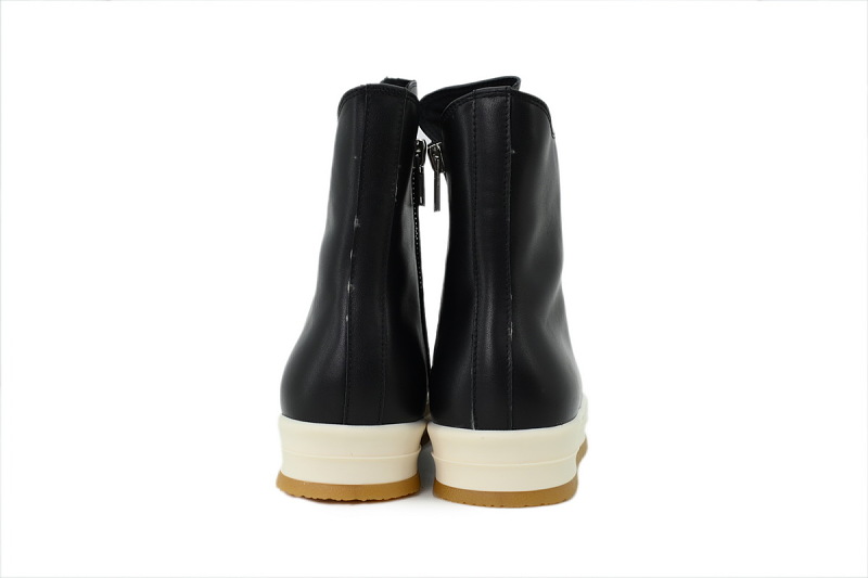 【EA5ET】高生胶底黑白 里克•欧文斯高帮休闲鞋 Rick Owens FW25 Concordians Creep Sneakers "Black/Milk/Milk"