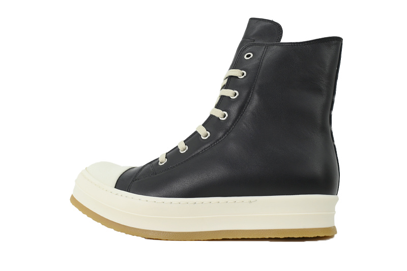 【EA5ET】高生胶底黑白 里克•欧文斯高帮休闲鞋 Rick Owens FW25 Concordians Creep Sneakers "Black/Milk/Milk"