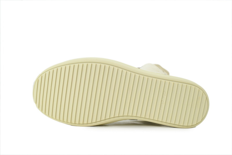 【EA5ET】高倒三角粗鞋带白 里克•欧文斯高帮休闲鞋 Rick Owens Geobasket Sneaker Triple White