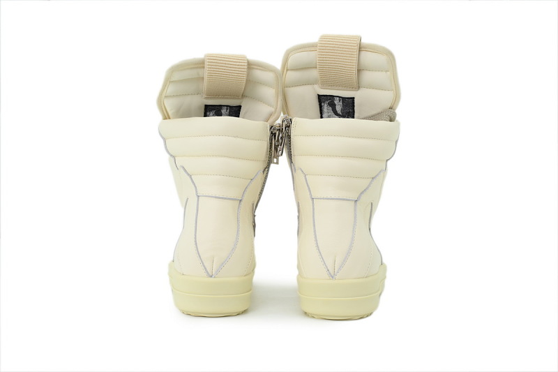 【EA5ET】高倒三角粗鞋带白 里克•欧文斯高帮休闲鞋 Rick Owens Geobasket Sneaker Triple White