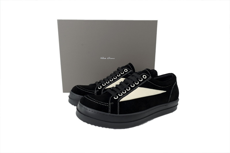 【DA7ET】RO小三角 里克•欧文斯低帮休闲鞋 Rick Owens Strobe Vintage Low 'Black'