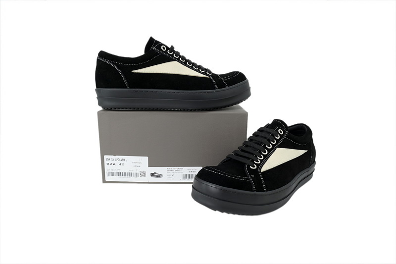 【DA7ET】RO小三角 里克•欧文斯低帮休闲鞋 Rick Owens Strobe Vintage Low 'Black'