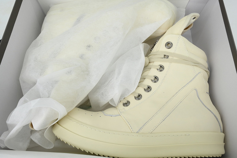 【EA1GZ】克罗心倒三角联名纯白 里克•欧文斯克罗心高帮休闲鞋Rick Owens Croix  Pure White