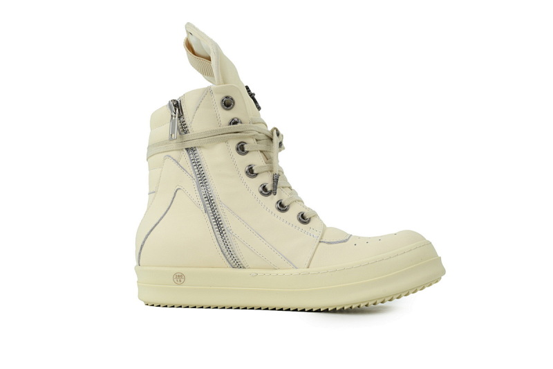 【EA1GZ】克罗心倒三角联名纯白 里克•欧文斯克罗心高帮休闲鞋Rick Owens Croix  Pure White