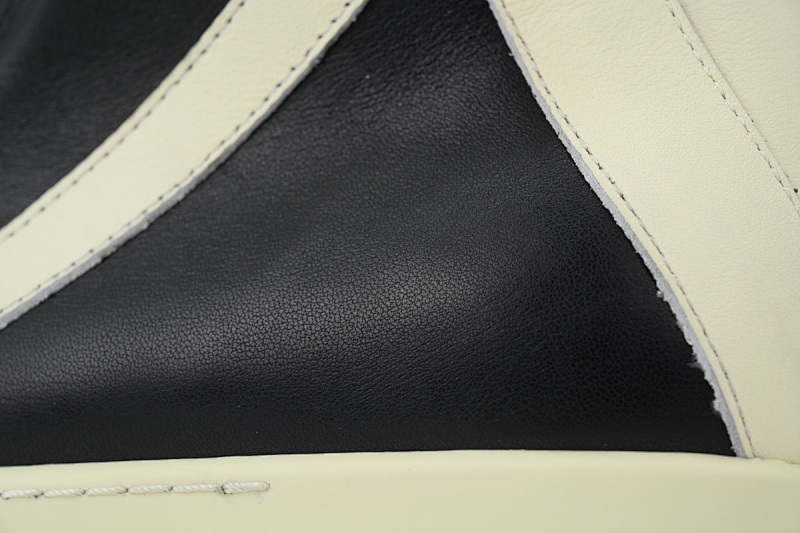【EA1GZ】克罗心倒三角联名黑白 里克•欧文斯克罗心高帮休闲鞋Rick Owens Croix Black And White