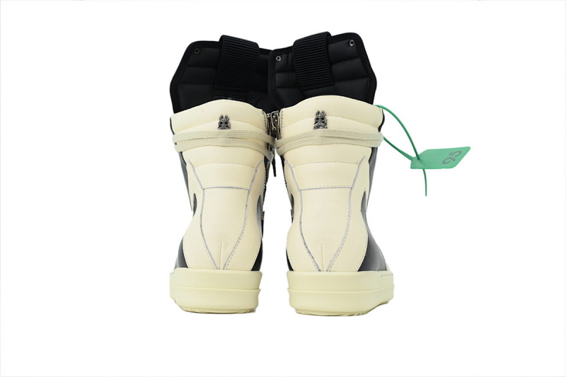 【EA1GZ】克罗心倒三角联名黑白 里克•欧文斯克罗心高帮休闲鞋Rick Owens Croix Black And White