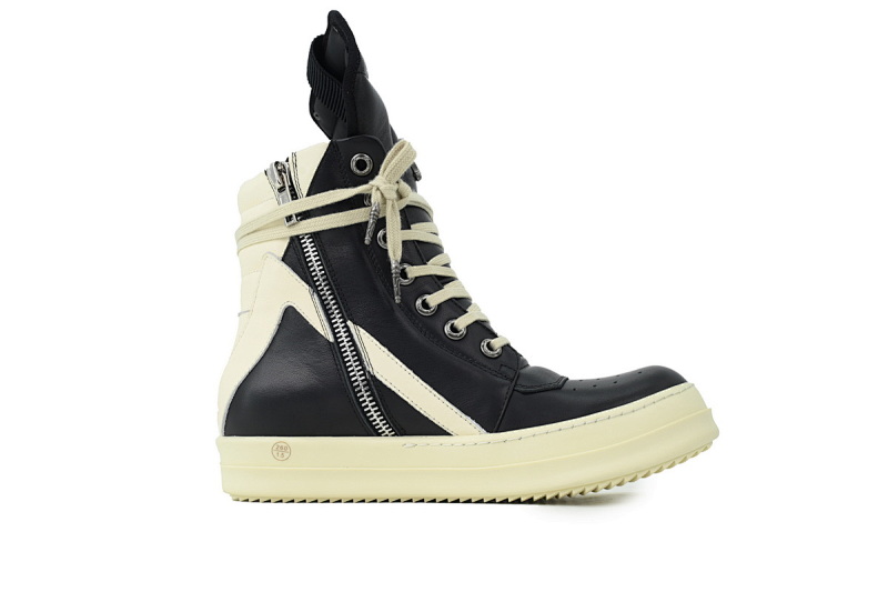 【EA1GZ】克罗心倒三角联名黑白 里克•欧文斯克罗心高帮休闲鞋Rick Owens Croix Black And White