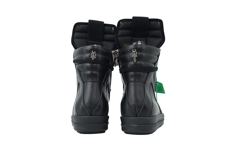 【EA1GZ】克罗心倒三角联名款全黑 里克•欧文斯克罗心高帮休闲鞋Rick Owens Croix All Black