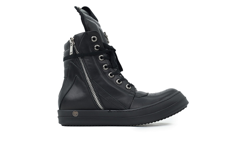 【EA1GZ】克罗心倒三角联名款全黑 里克•欧文斯克罗心高帮休闲鞋Rick Owens Croix All Black