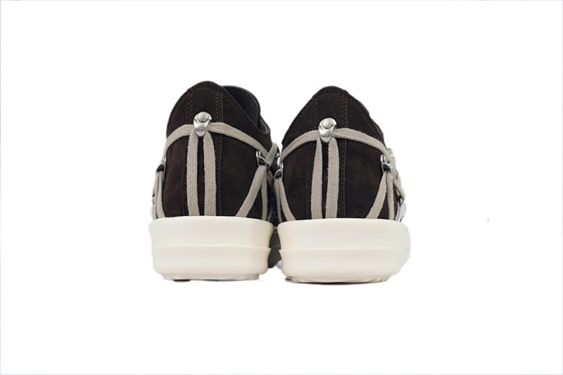 【EA5ET】疯狂绑黑 RICK OWENS/RO Megalace 圆头系带 低帮 板鞋 Crazy Binding Black