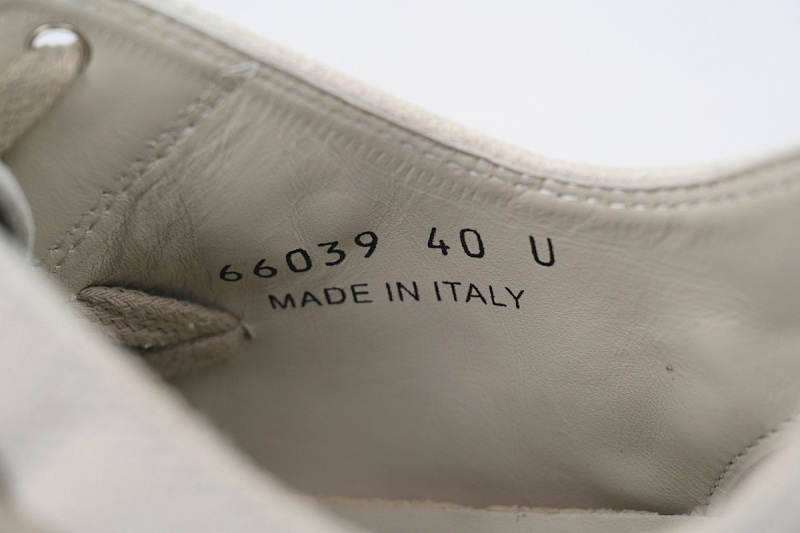 【EA5ET】疯狂绑米白 RICK OWENS/RO Megalace  圆头系带 低帮 板鞋 Crazy kidnapped Rice White