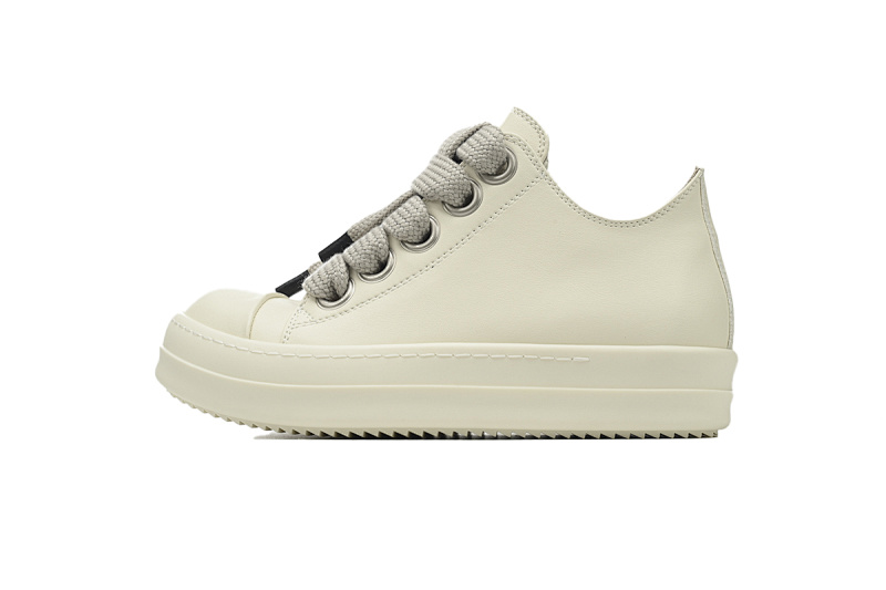 【DA7ET】RO全白粗鞋带 里克•欧文斯低帮休闲鞋 RICK OWENS/RO White