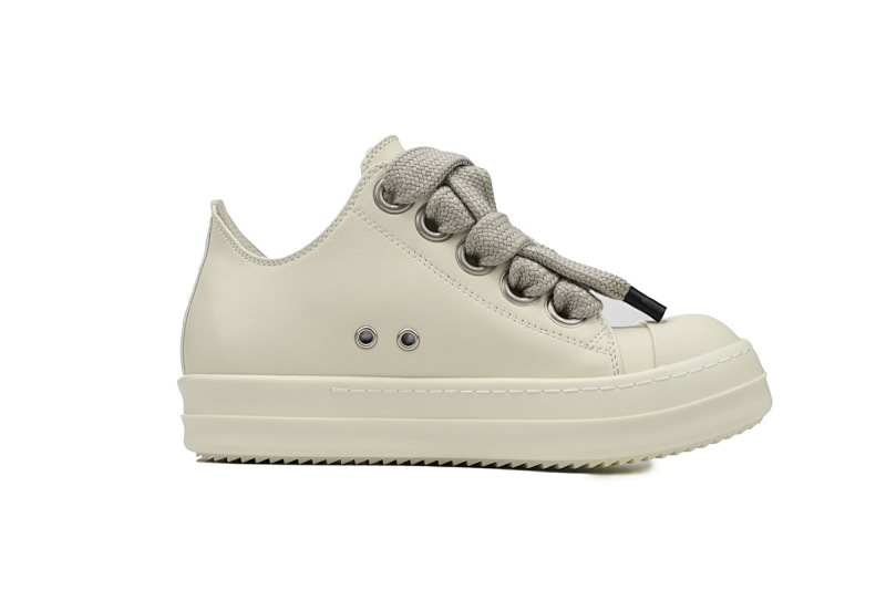 【DA7ET】RO全白粗鞋带 里克•欧文斯低帮休闲鞋 RICK OWENS/RO White