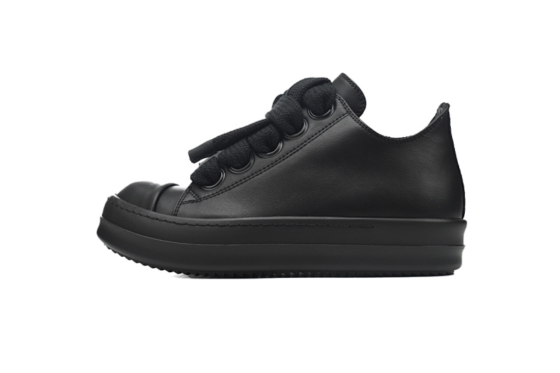 【DA7ET】RO全黑粗鞋带 里克•欧文斯低帮休闲鞋 RICK OWENS/RO Black
