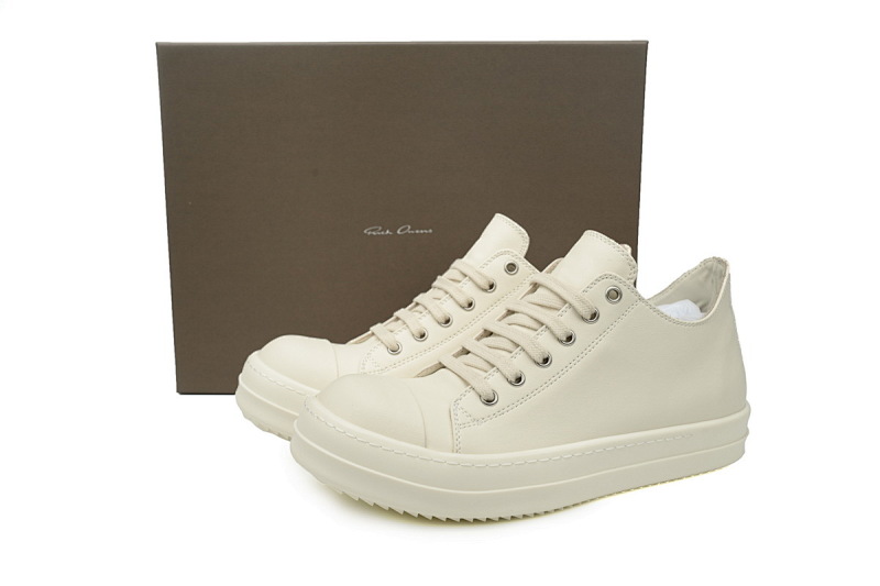 【DA7ET】RO西瓜头低帮全白 里克•欧文斯低帮休闲鞋 RICK OWENS/RO White