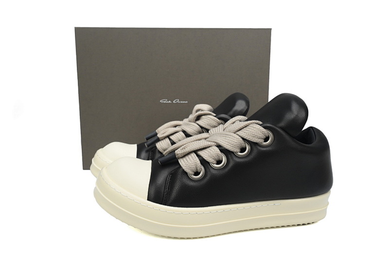 【EA5ET】RO西瓜头面包鞋 里克•欧文斯低帮休闲鞋 Rick Owens Luxor Jumbo Padded Low 'Black Milk'