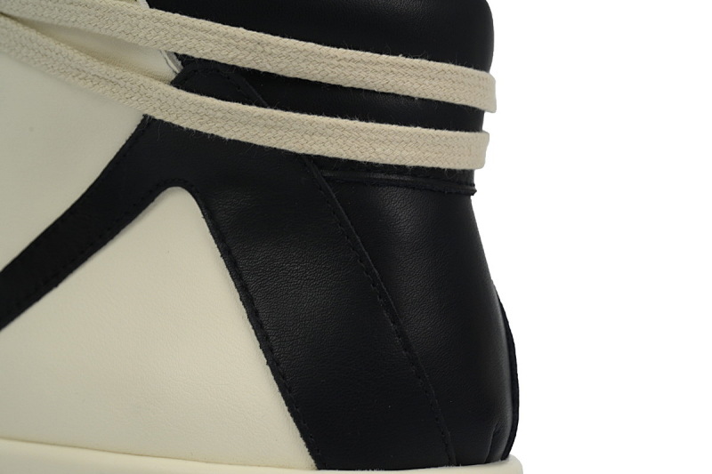 【EA5ET】RO高帮倒三角白黑 里克•欧文斯高帮休闲鞋 Rick Owens Luxor Geobasket High 'Milk Black'
