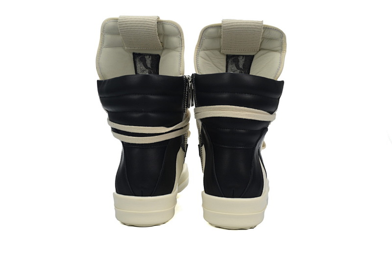 【EA5ET】RO高帮倒三角白黑 里克•欧文斯高帮休闲鞋 Rick Owens Luxor Geobasket High 'Milk Black'
