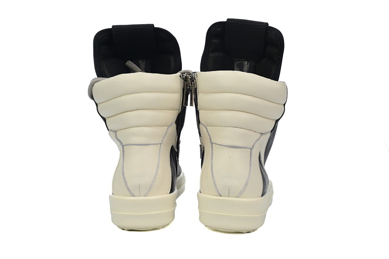 【EA5ET】RO高帮倒三角粗鞋带 里克•欧文斯高帮休闲鞋 Rick Owens GeoBasket Oversized Eylet Black White