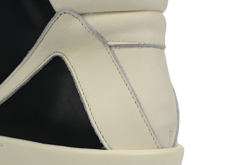 【EA5ET】RO高帮倒三角粗鞋带 里克•欧文斯高帮休闲鞋 Rick Owens GeoBasket Oversized Eylet Black White