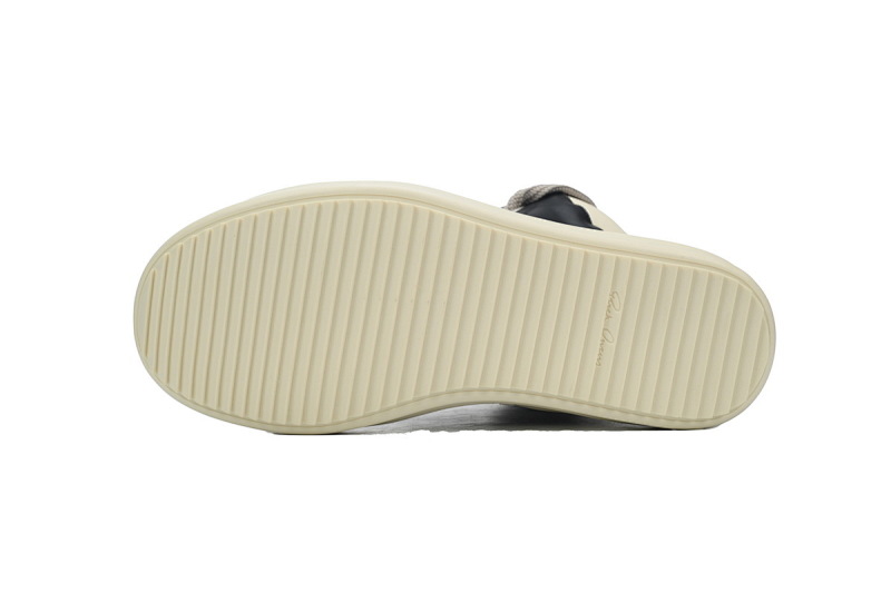【EA5ET】RO高帮倒三角粗鞋带 里克•欧文斯高帮休闲鞋 Rick Owens GeoBasket Oversized Eylet Black White