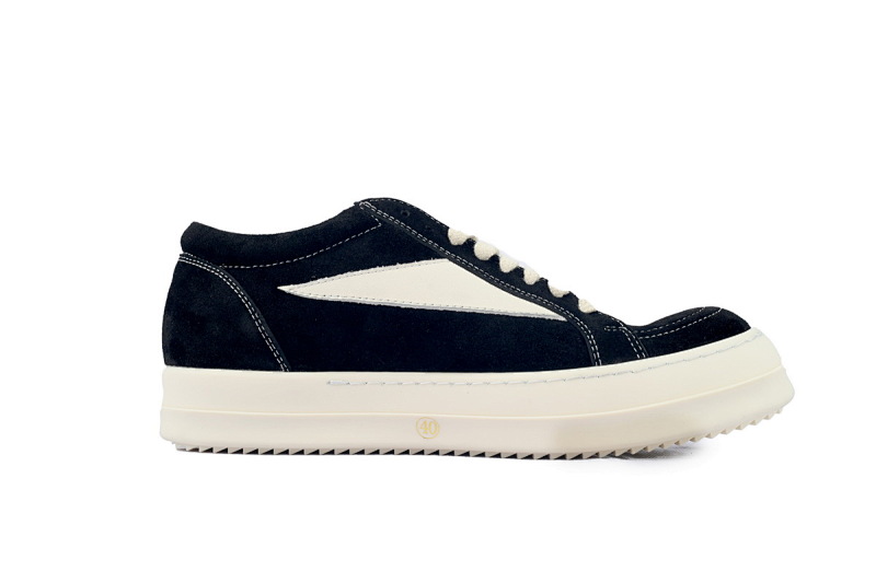【DA7HZ】RO绒面黑白 里克•欧文斯低帮休闲鞋 Rick Owens Suede Vintage 'Black Milk White’