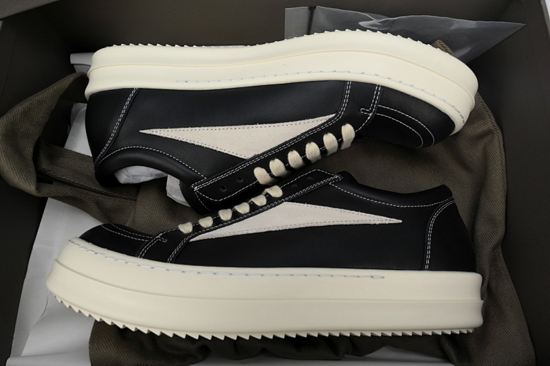 yupoo_311852_790b07d3.jpg 【DA7HZ】RO黑白皮面 里克•欧文斯低帮休闲鞋 Rick Owens Strobe Vintage Low 'Black Milk'