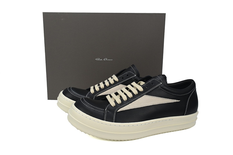 yupoo_311852_c2f6ea8e.jpg 【DA7HZ】RO黑白皮面 里克•欧文斯低帮休闲鞋 Rick Owens Strobe Vintage Low 'Black Milk'