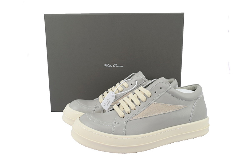 【DA7HZ】RO皮纳多灰 里克•欧文斯低帮休闲鞋 Rick Owens Lido Vintage Leather Sneakers