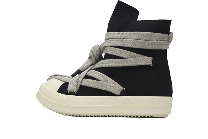 【DA0ET】RO黑白帆布五芒星 里克•欧文斯高帮休闲鞋 Rick Owens DRKSHDW Luxor Hexa High 'Black Milk'