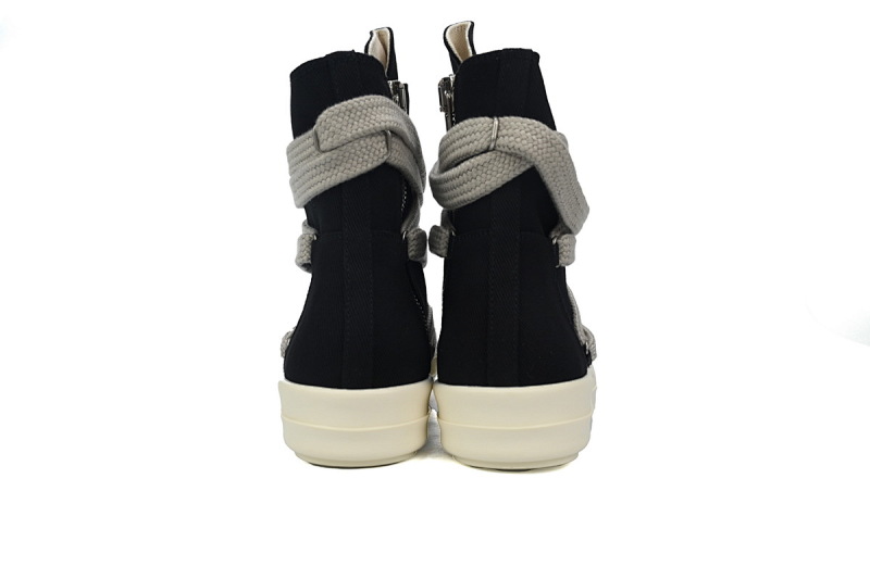 【DA0ET】RO黑白帆布五芒星 里克•欧文斯高帮休闲鞋 Rick Owens DRKSHDW Luxor Hexa High 'Black Milk'
