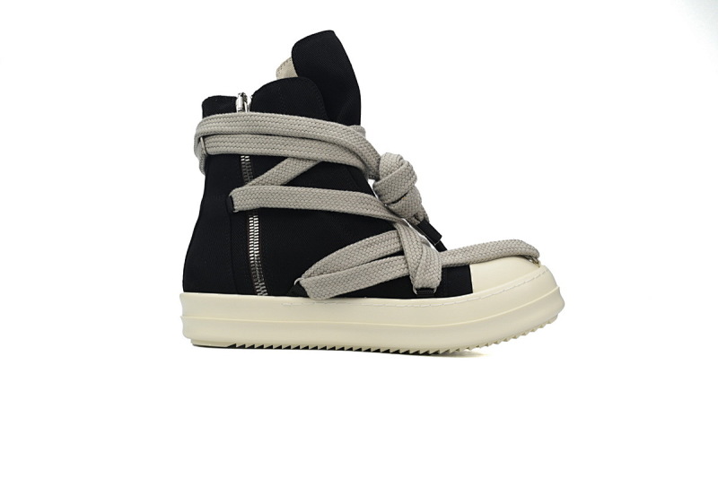 【DA0ET】RO黑白帆布五芒星 里克•欧文斯高帮休闲鞋 Rick Owens DRKSHDW Luxor Hexa High 'Black Milk'