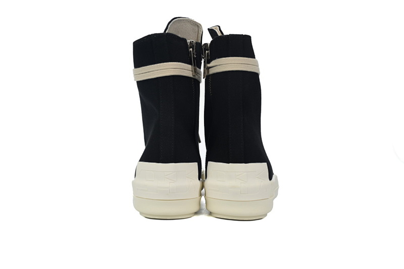 【DA0ET】RO西瓜头高帮帆布 里克•欧文斯高帮休闲鞋 Rick Owens DRKSHDW Gethsemane High 'Black Milk'