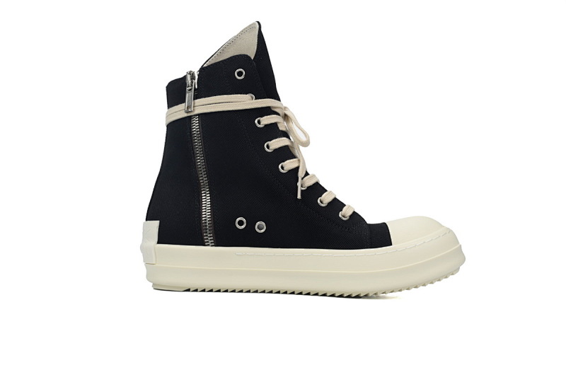 【DA0ET】RO西瓜头高帮帆布 里克•欧文斯高帮休闲鞋 Rick Owens DRKSHDW Gethsemane High 'Black Milk'