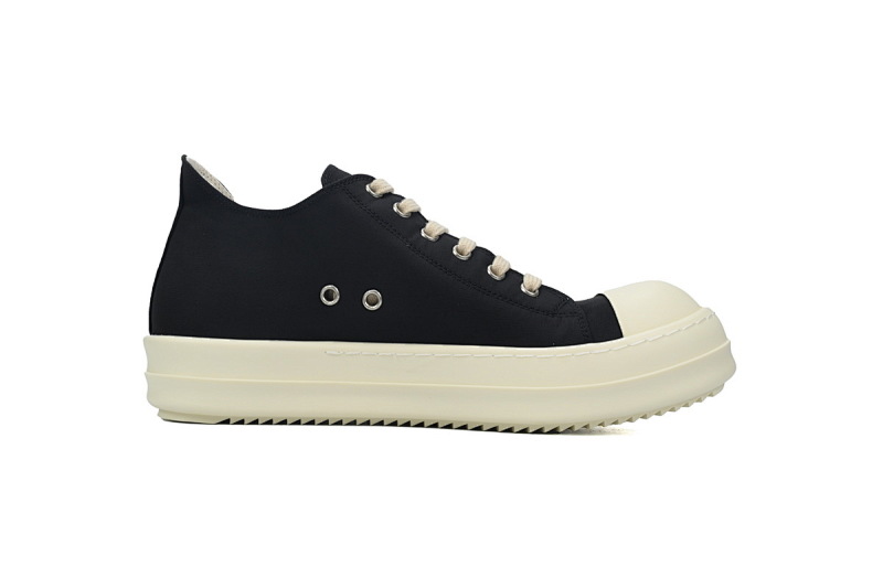 【DA7ET】RO西瓜头布面 里克•欧文斯低帮休闲鞋 Rick Owens Lido DRKSHDW Low 'Black Milk'