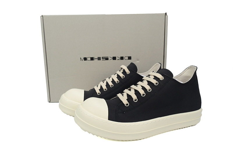 【DA7ET】RO西瓜头布面 里克•欧文斯低帮休闲鞋 Rick Owens Lido DRKSHDW Low 'Black Milk'