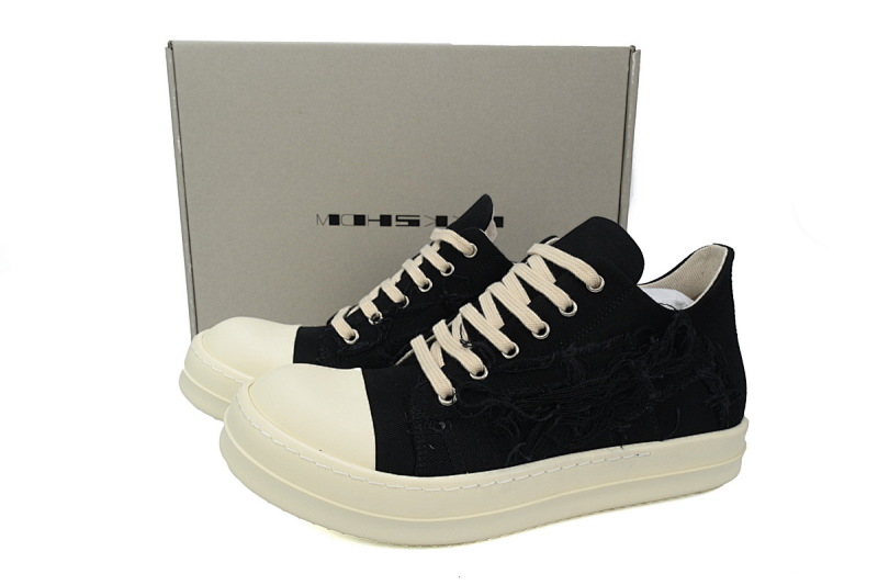 yupoo_311970_6c886738.jpg 【DA7ET】RO西瓜头破坏布面 里克•欧文斯低帮休闲鞋 Rick Owens EDFU DRKSHDW Slashed Low 'Black Milk'